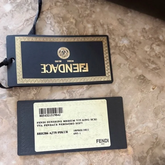 Fendi Black and Gold Fendace Bag - Picture 5 of 6